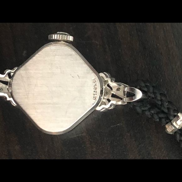 14k WHITE GOLD & DIAMOND Vintage WITTNAUER